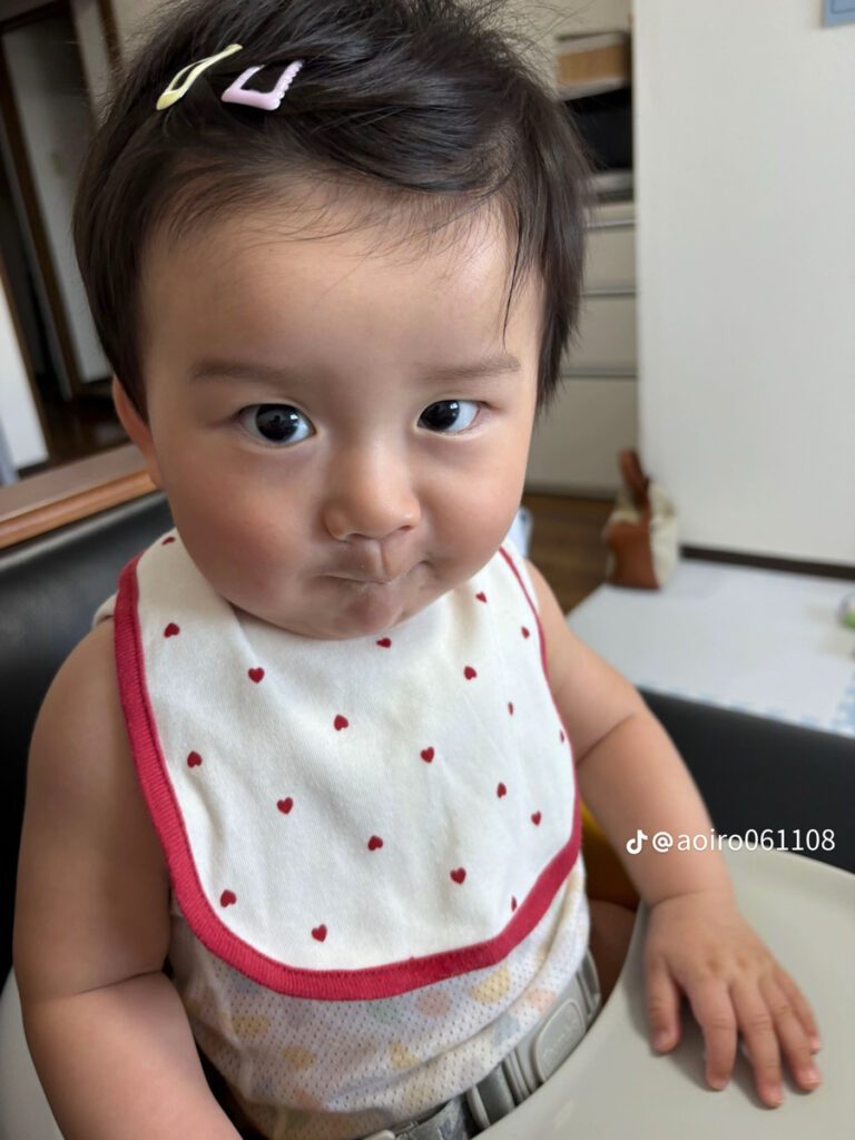 生後9ヶ月の成長①（＠aoiro061108さんより提供）
