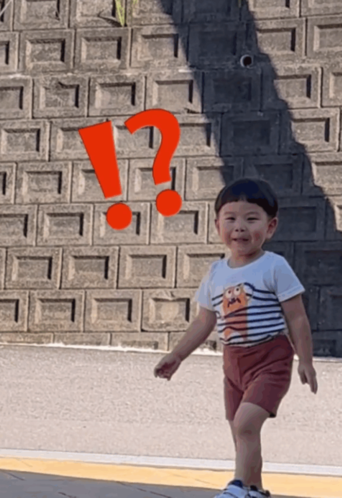 【実際の写真】　息子の反応