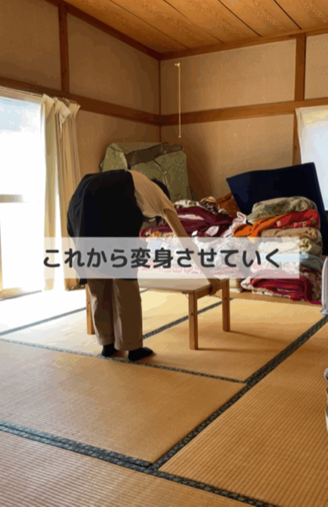 リメイクする様子（＠wakaba_katadukeさんより提供）