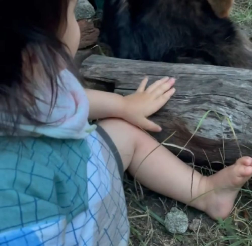 木をなでて練習（＠sakikki.0さんより提供）