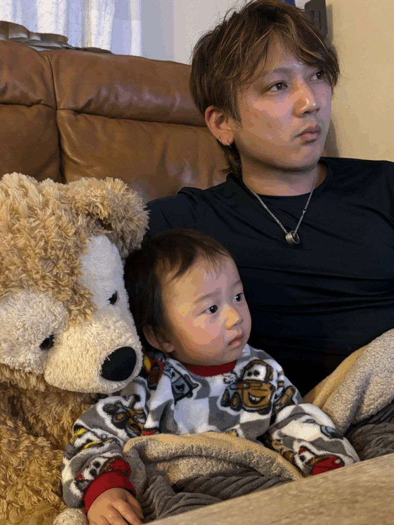パパさんと末っ子くん（＠honeyanneyさんより提供）