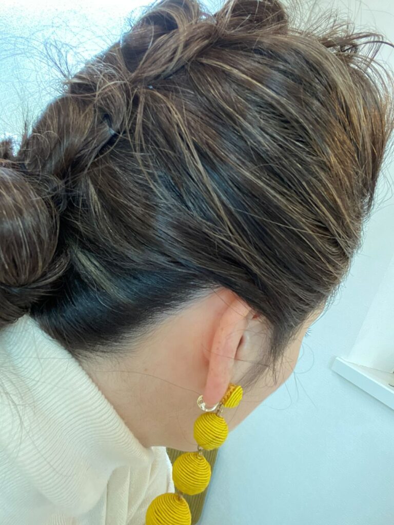 白髪ぼかしハイライトを施しストレス軽減（＠megumiwa0122さんより提供）