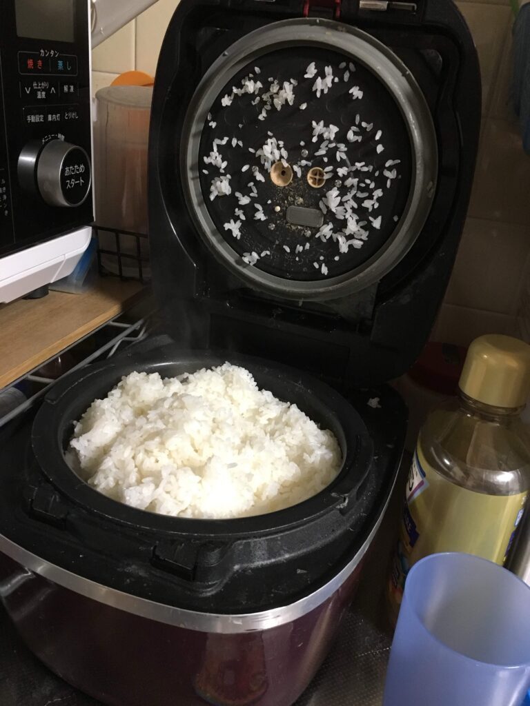 息子さんが炊いたご飯