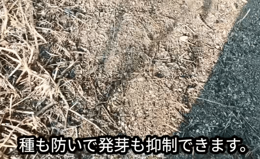 種の飛来を防いで発芽抑制効果も（@diy48さんより提供）