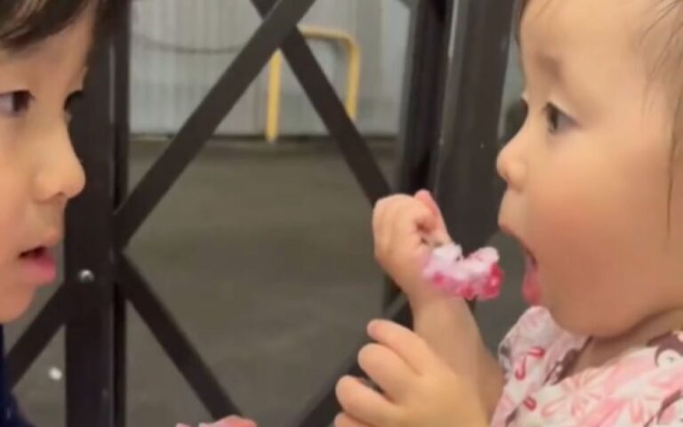 1歳妹とお祭りに来た7歳兄　ママが様子を見ていると…「将来きっとモテる」「当たり前のようにしてるのがすごい」「気遣い満載」