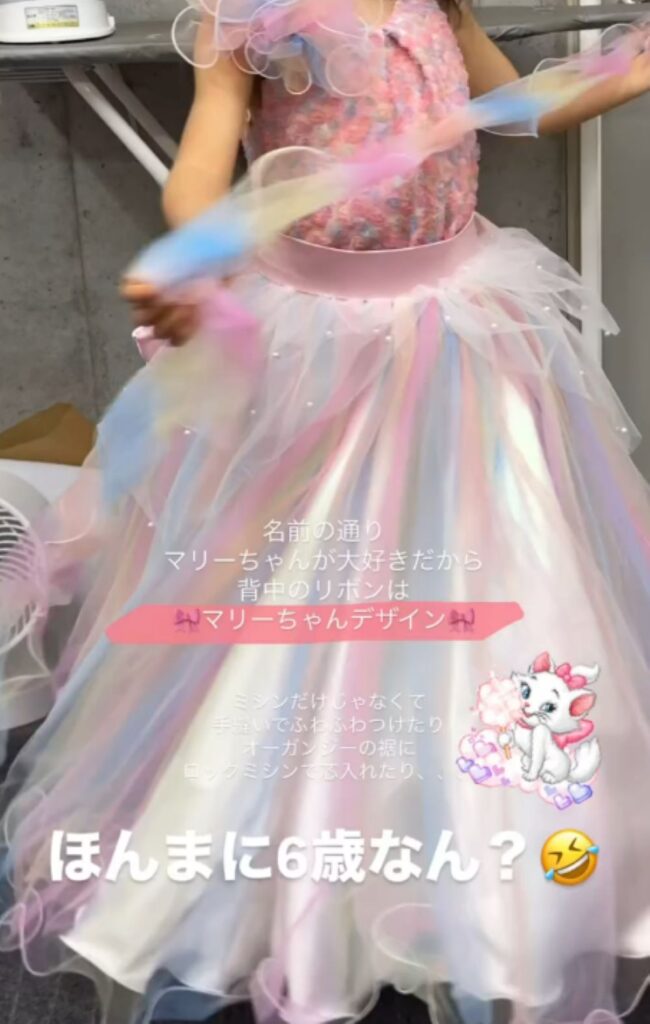 完成したドレス（＠rina.odekake.tripさんより提供）