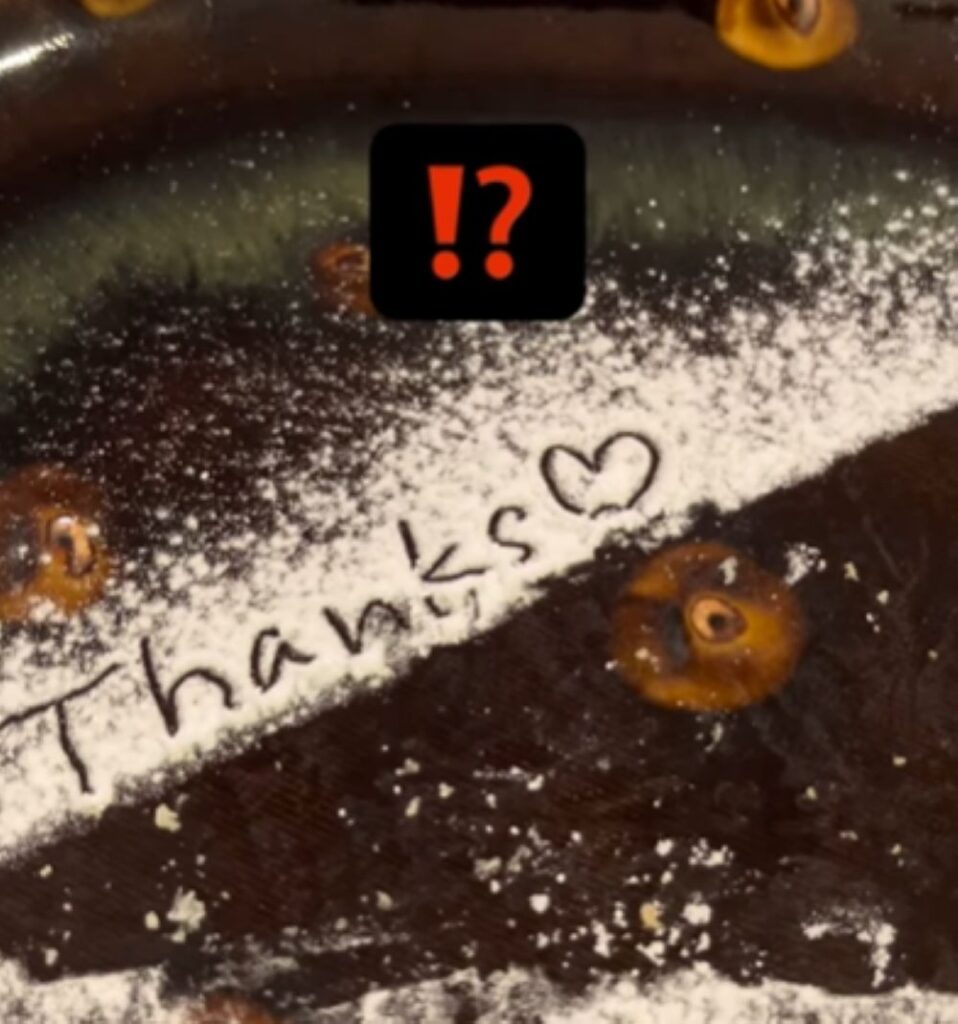 「Thanks」の文字（＠kissatenpokkeさんより提供）