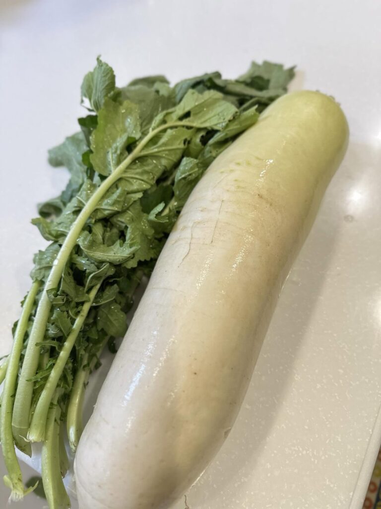 娘さんが掘った立派な大根（@le.souffle.du.bebeさんより提供）
