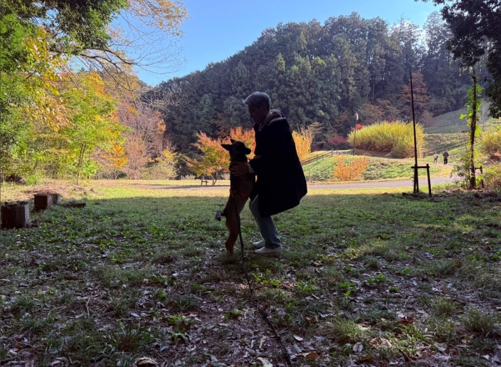 コハクちゃんとパパさん（＠amber589kohaさんより提供）