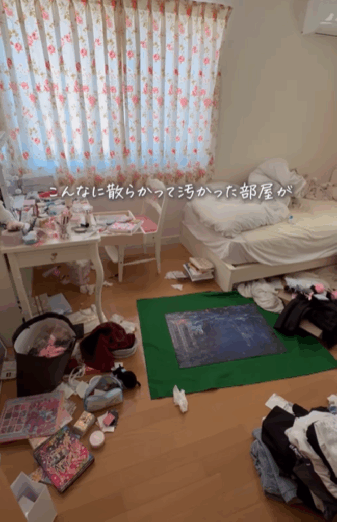 片付け前の部屋（＠yuppi_ouchiさんより提供）