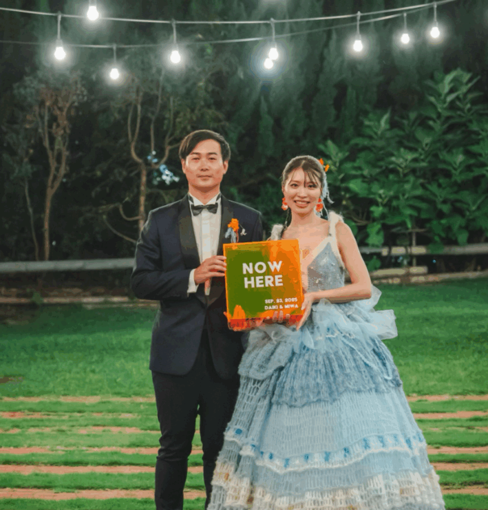 旦那さんとのツーショット①（@mw_knittingさんより提供）