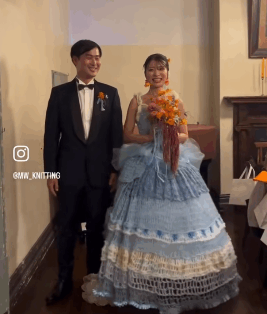 旦那さんとのツーショット②（@mw_knittingさんより提供）