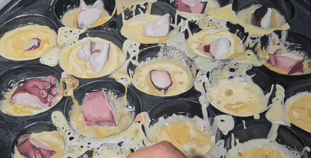 タコを入れていくシーン（＠meshieshiさんより提供）