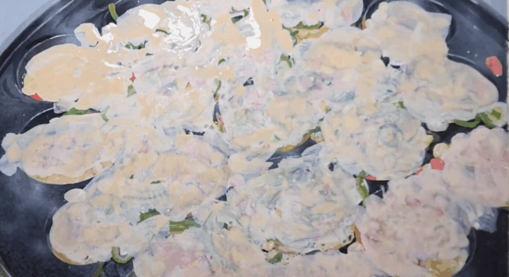 生地を流し終えたところ（＠meshieshiさんより提供）