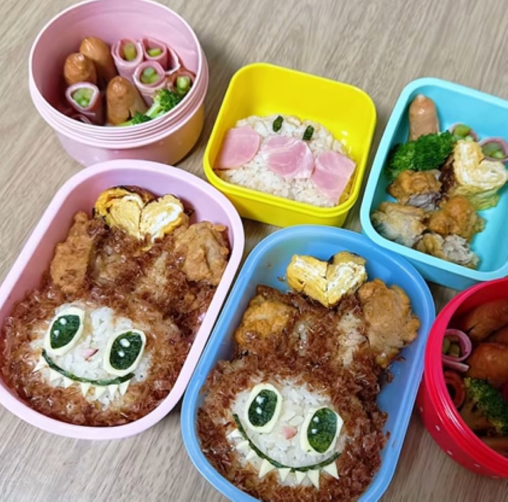 キャラ弁の完成（＠khsa0806さんより提供）