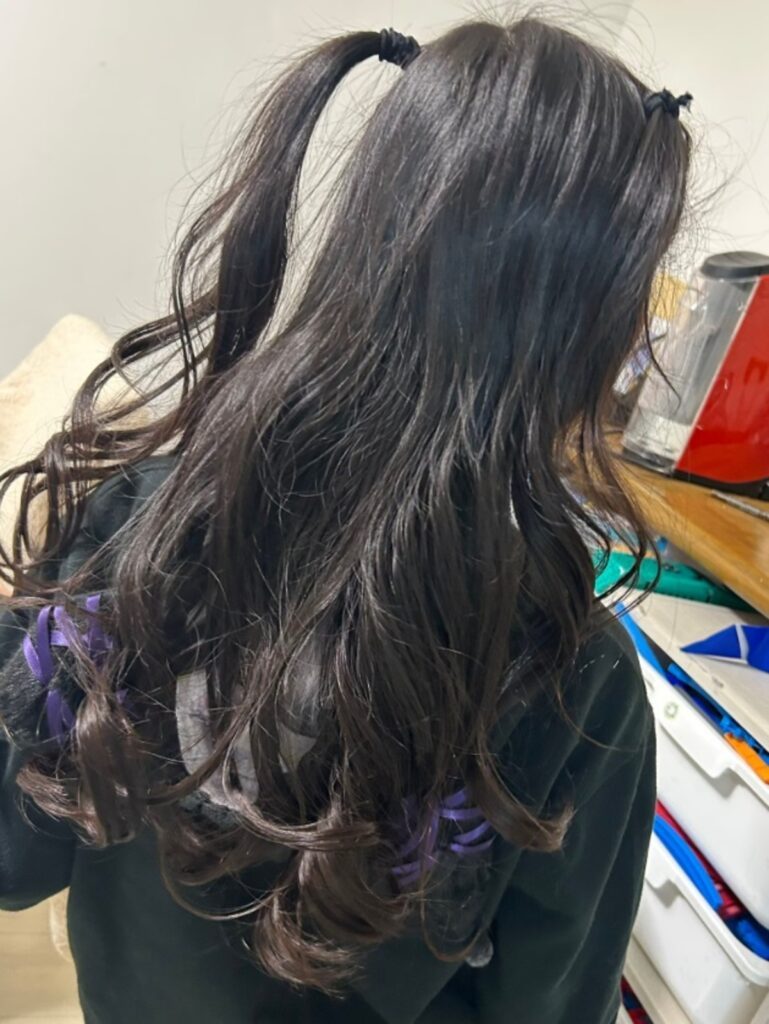 初めて靴下カールをした日の帰宅後の写真（@yukiusa0810さんより提供）