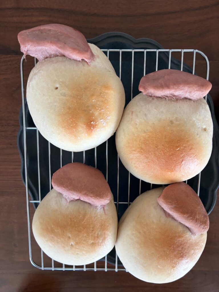 焼き上げた時点では「これは何？」な感じのパン（＠mogumogu_to_lifeさんより提供）