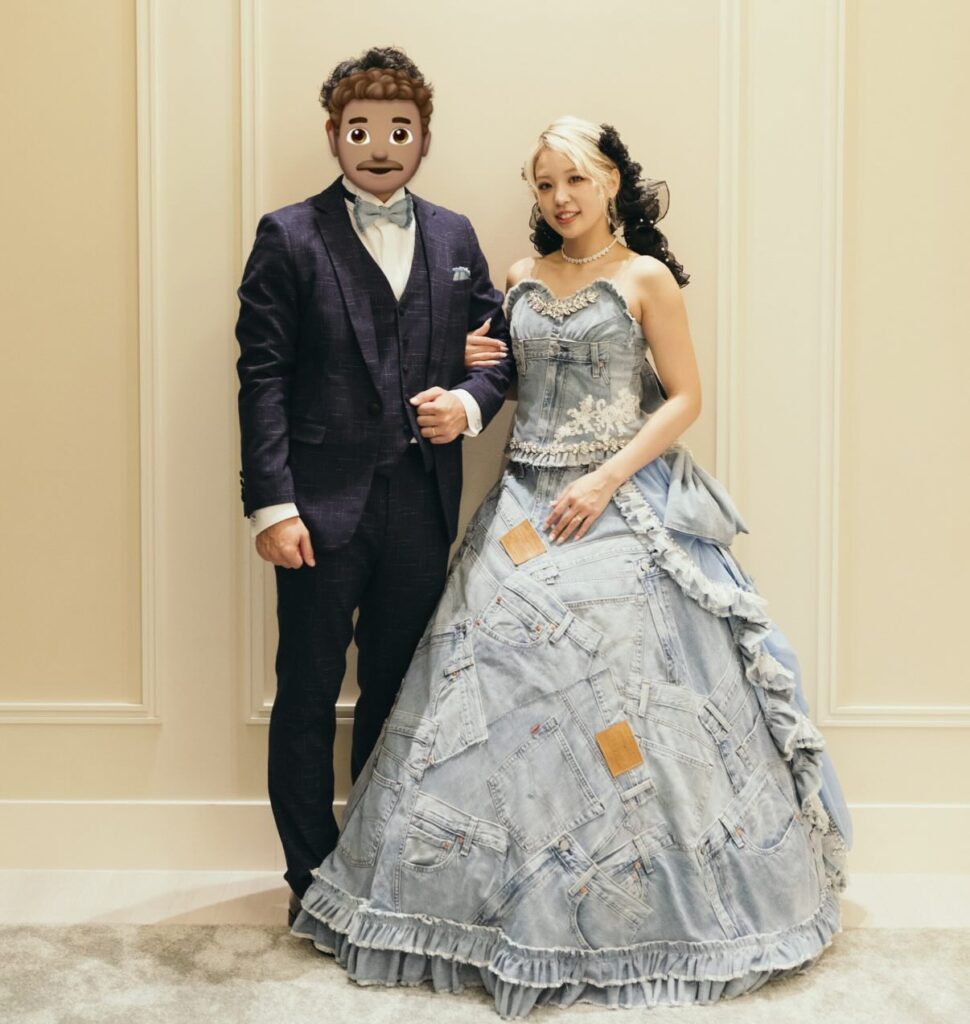 【実際の写真】結婚式で着用したドレス（全体）