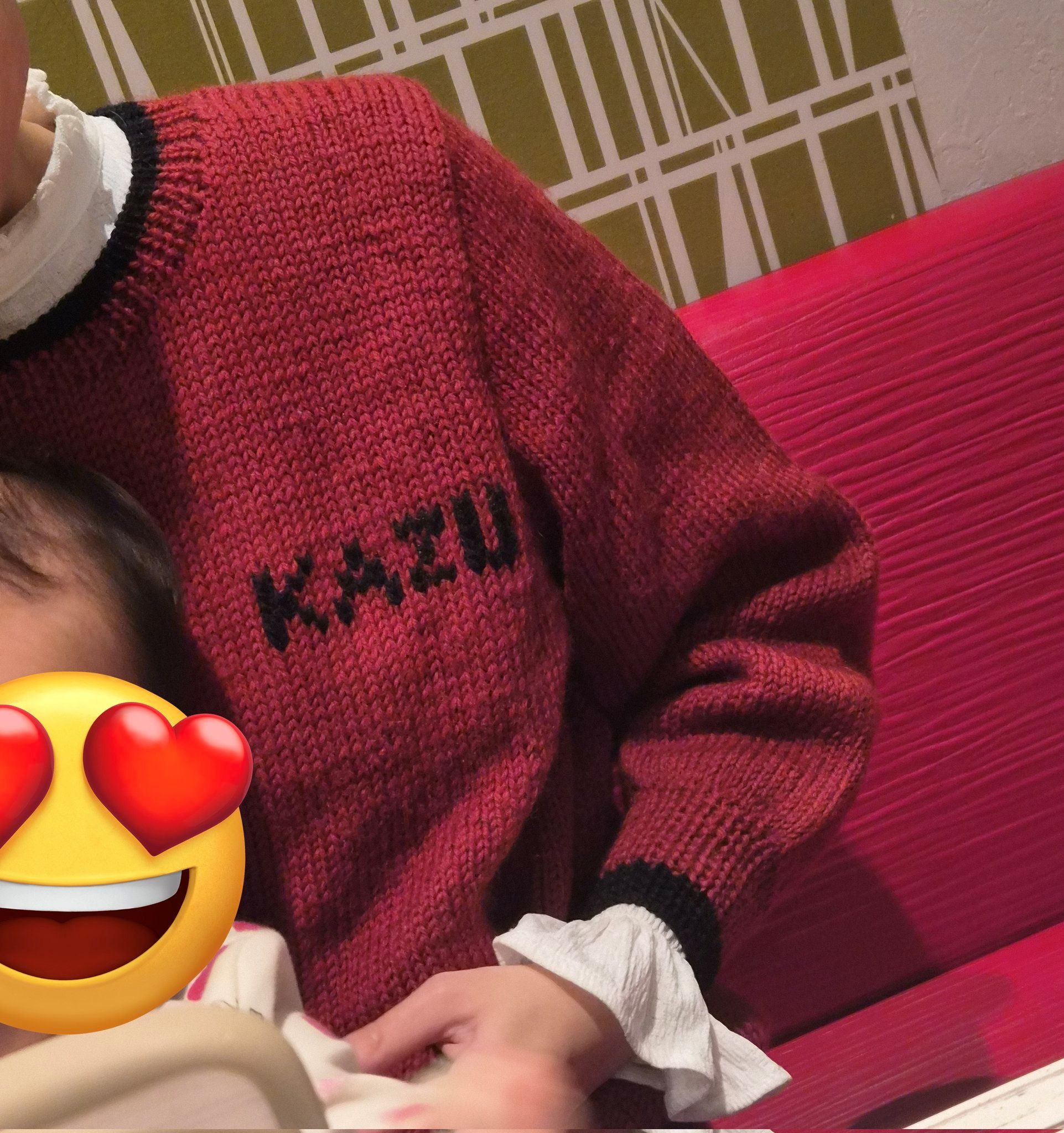 妻が着ているセーターに違和感を覚えた夫。しかしよく見ると「入手経路どこ!?」セーターの正体に「素敵な奥様」「尊すぎる」