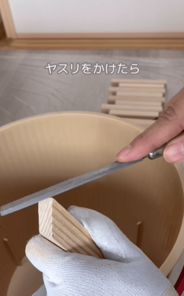 ヤスリがけ（＠nico_smile_homeさんより提供）