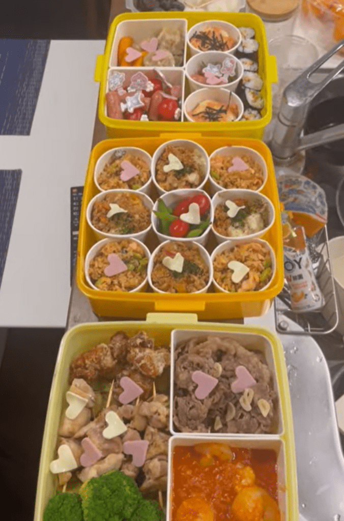 完成したお弁当（＠姫さまナイトさんより提供）