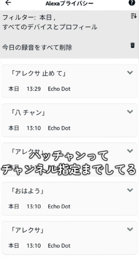 チャンネル指定までする記録（＠popotanyipさんより提供）