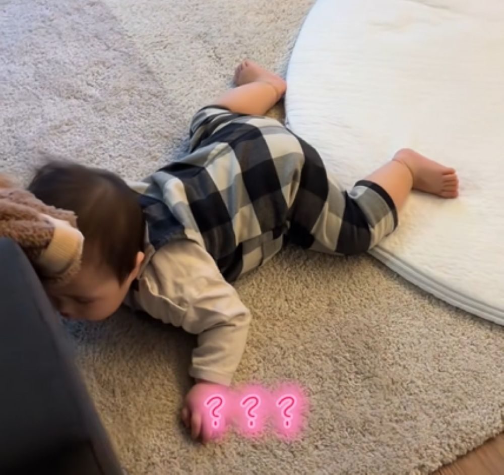 止まっている息子さん（＠potepote_hiyuさんより提供）