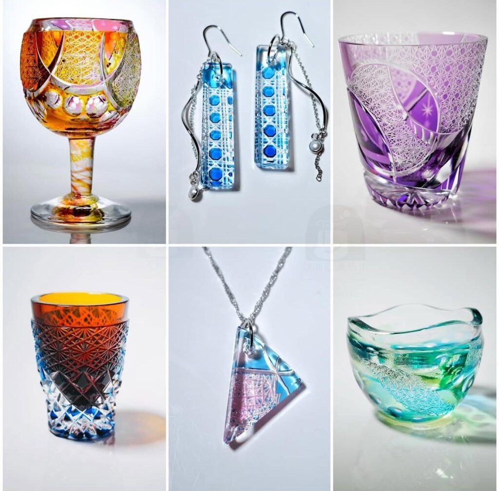 切子ガラス作品②（@tomokirikoさんより提供）