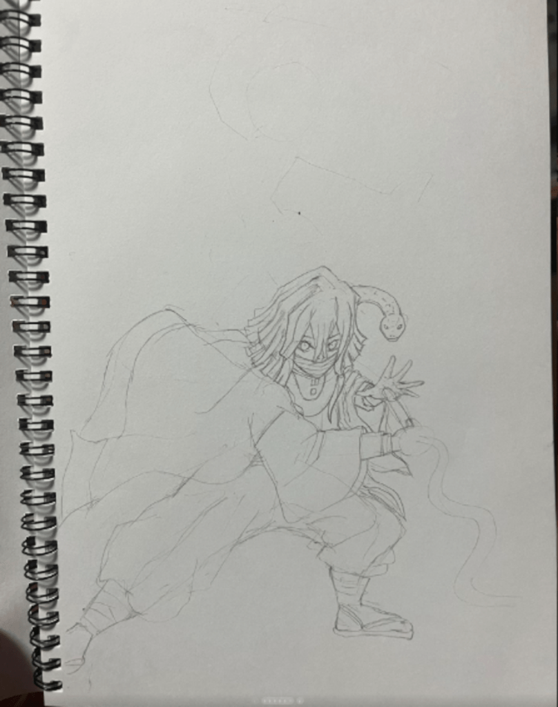 イラスト制作中①（＠chichichienさんより提供）