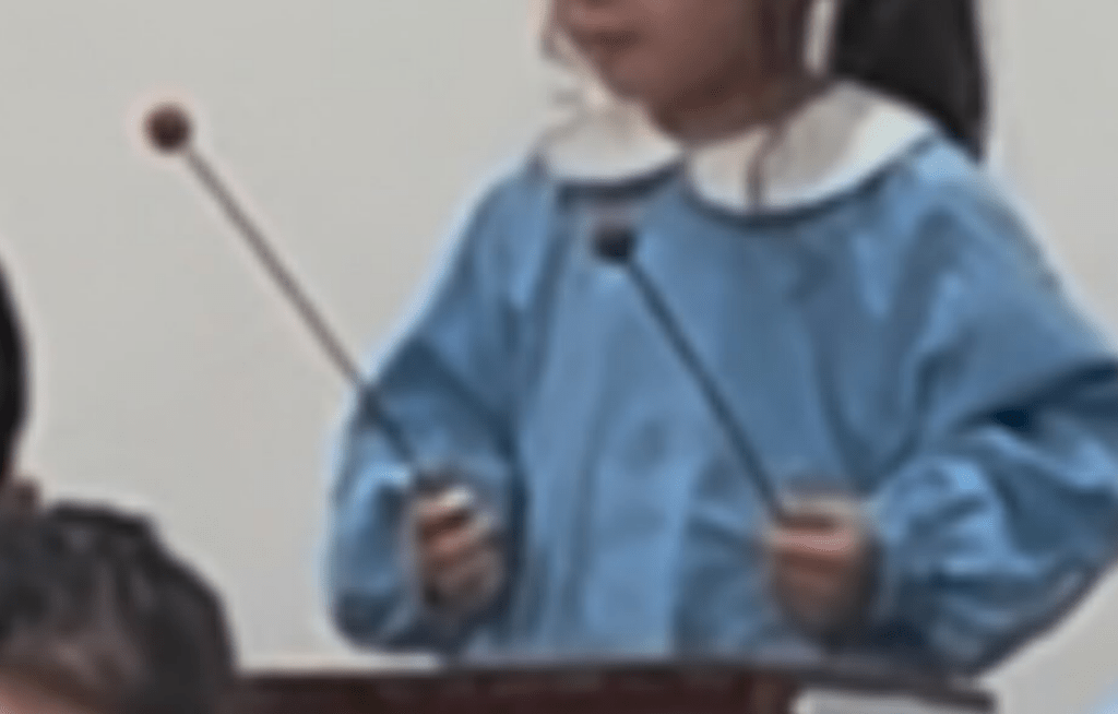 お遊戯会で演奏する娘さん（@chiimama_family_esseiさんより提供）