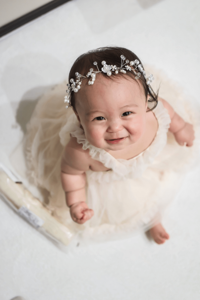 おめかししているちーちゃん（＠_3170g_51.5cmさんより提供）