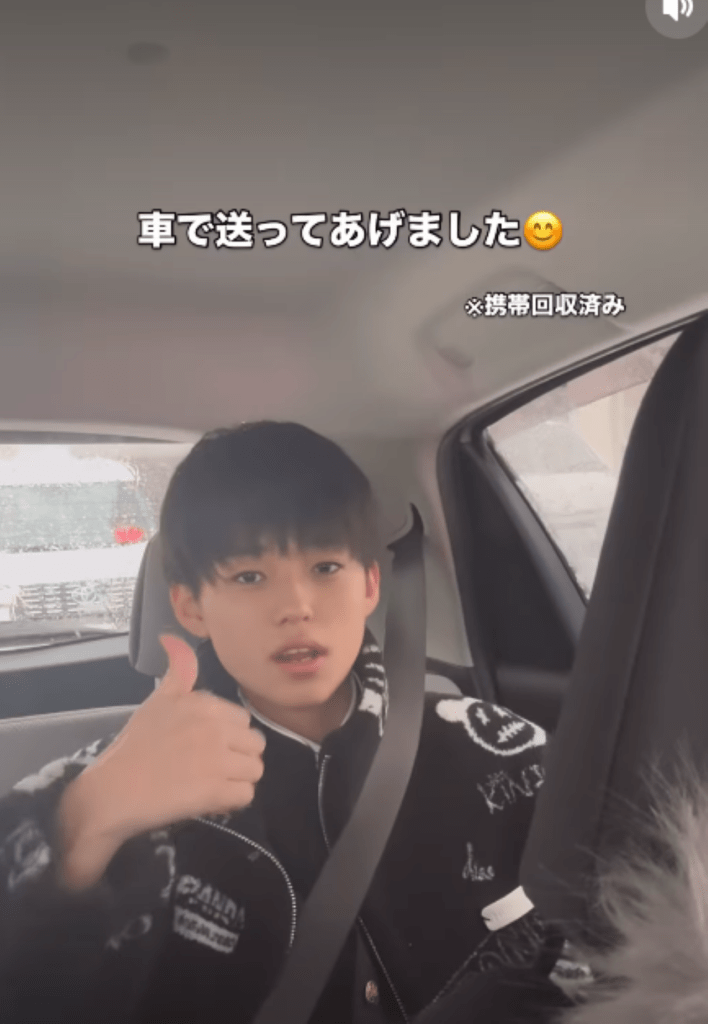 車で送ってあげた様子（＠iv_lo_reさんより提供）