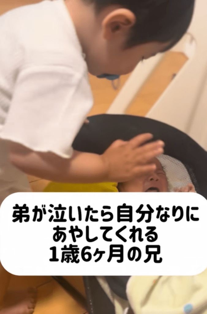 弟くんをあやすお兄ちゃん（＠shu.taremayuさんより提供）