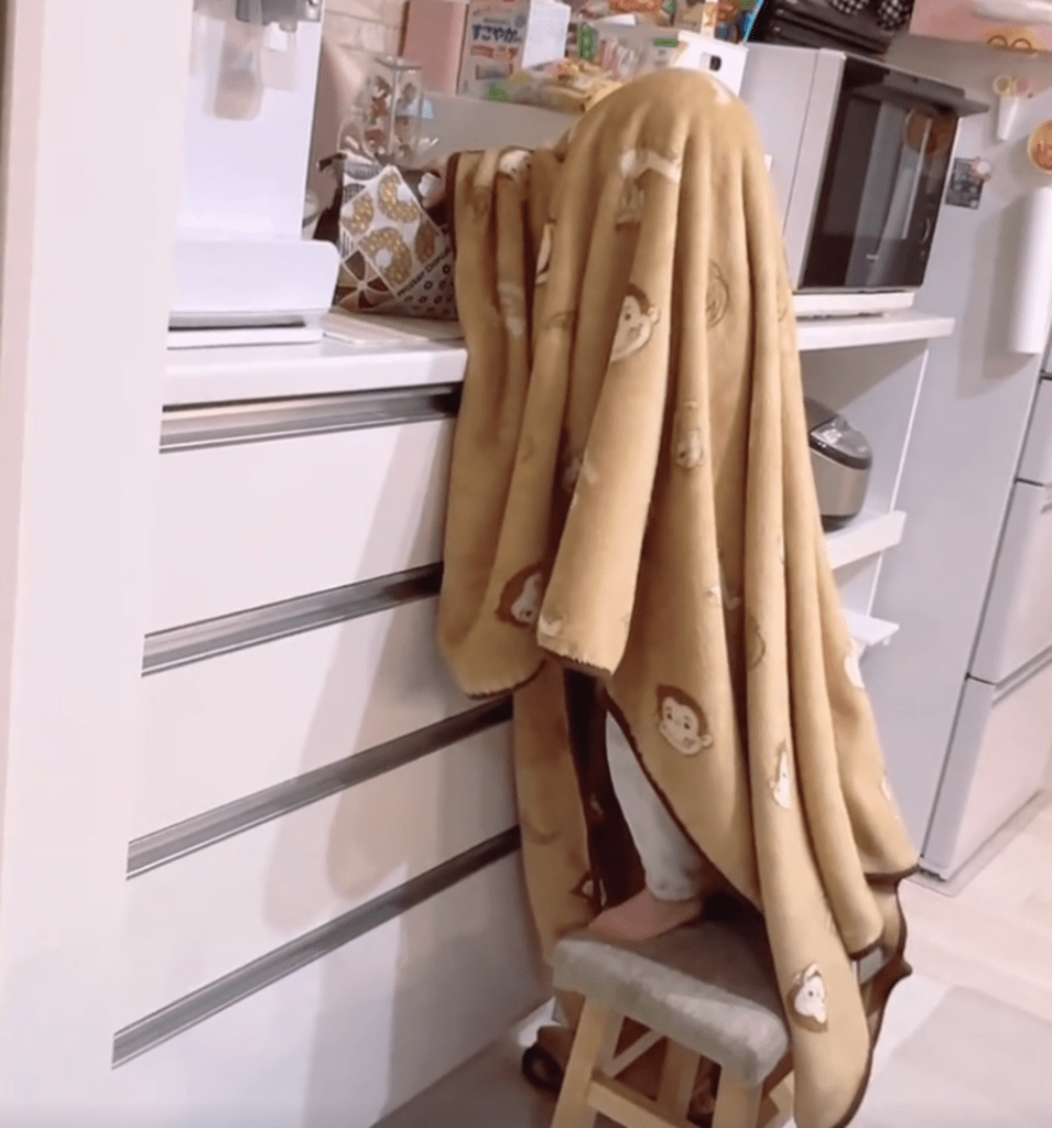 毛布をかぶって近付いてきた娘さん②（@sfy.0321さんより提供）