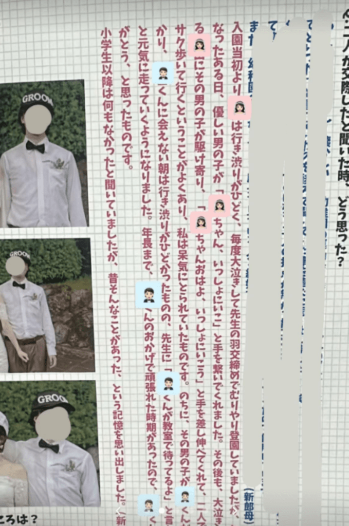 プロフィールブックの中身（＠cocco038さんより提供）