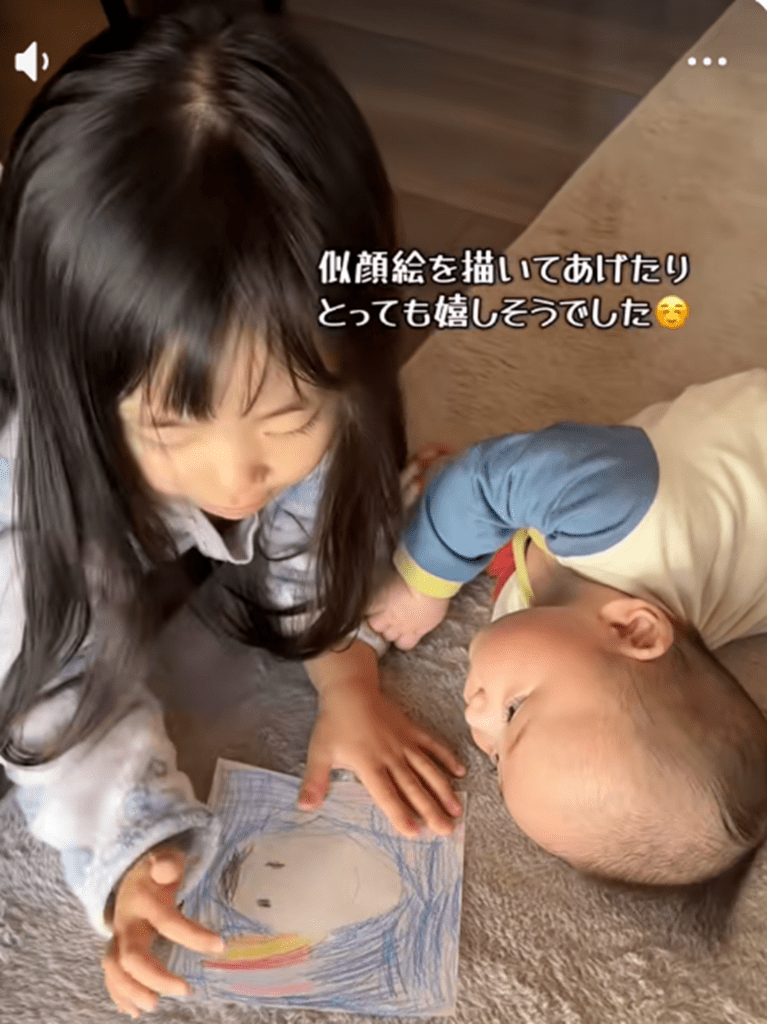 似顔絵を描いてあげたよ（@sisbro_babyさんより提供）
