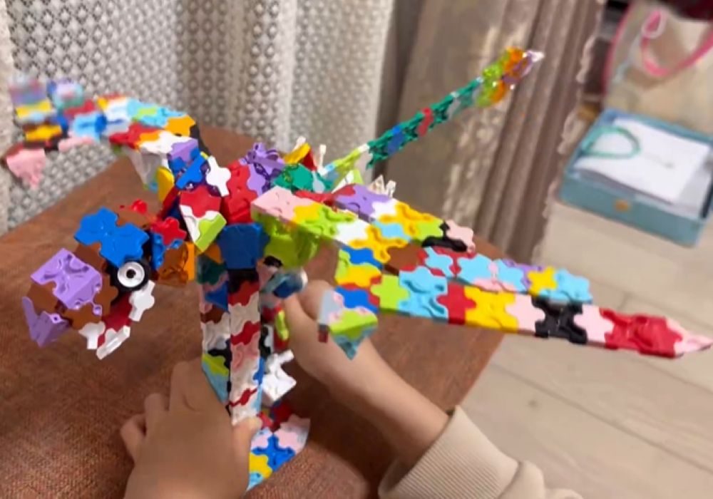 【実際の写真】ブロックの鳥に隠された仕掛け