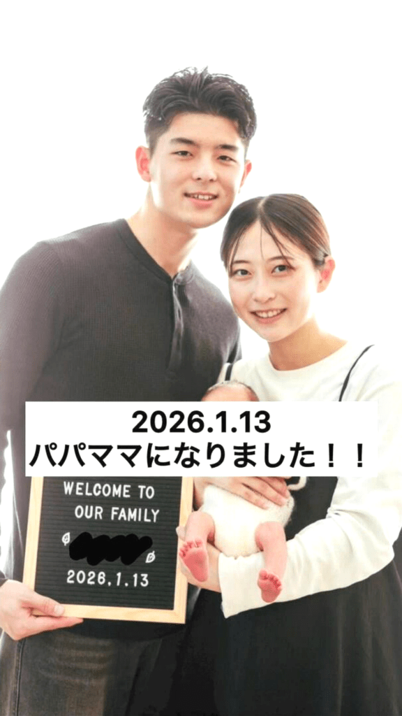 出産し、パパママに（@lch.com666さんより提供）