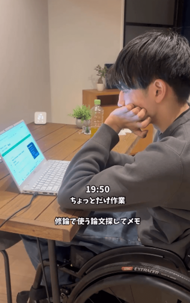 ナイトルーティン③（＠shaka_wheelchairさんより提供）