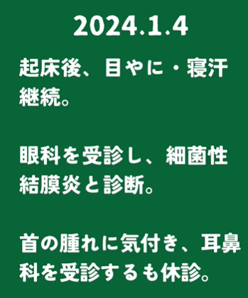 悪性リンパ腫の前兆③（@tada_otさんより提供）