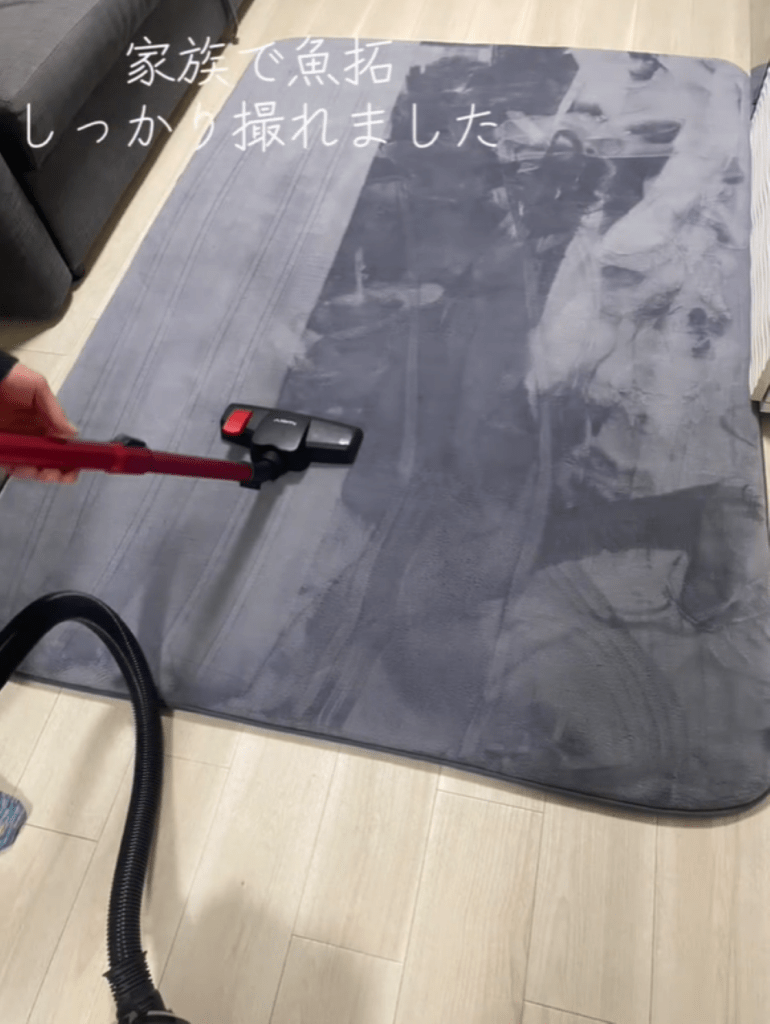 掃除機で跡をなくす様子（＠a2k1yさんより提供）