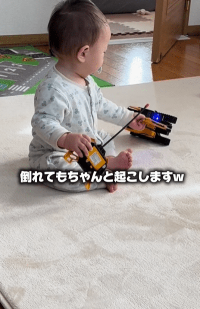 倒しても再始動（＠bebi_mon_ikujiさんより提供）