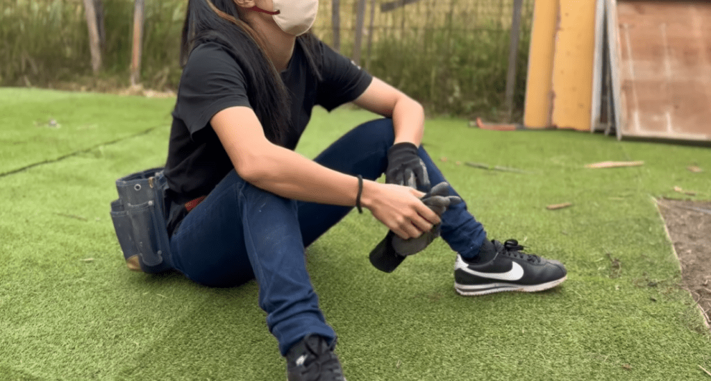 休憩中の投稿者さん（＠くまの里山日記さんより提供）