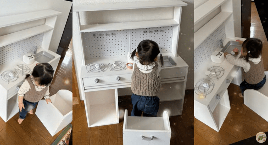 お孫さんに作ったキッチン（＠55HisaChallengeさんより提供）