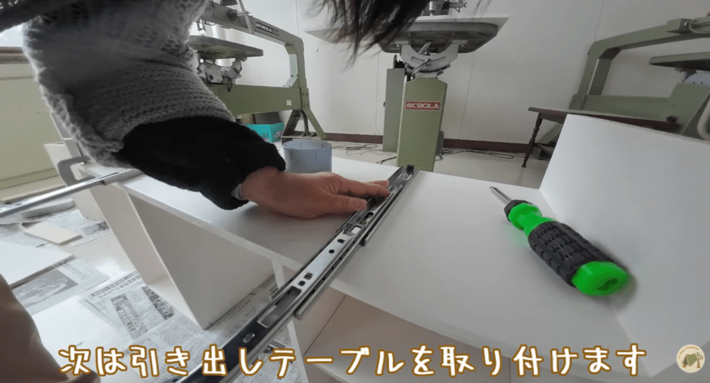 テーブルを取り付け（＠55HisaChallengeさんより提供）