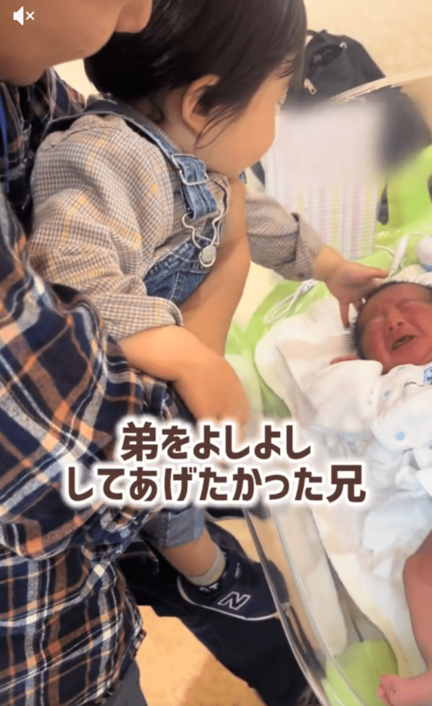 弟くんをよしよしするお兄ちゃん（＠shu.taremayuさんより提供）