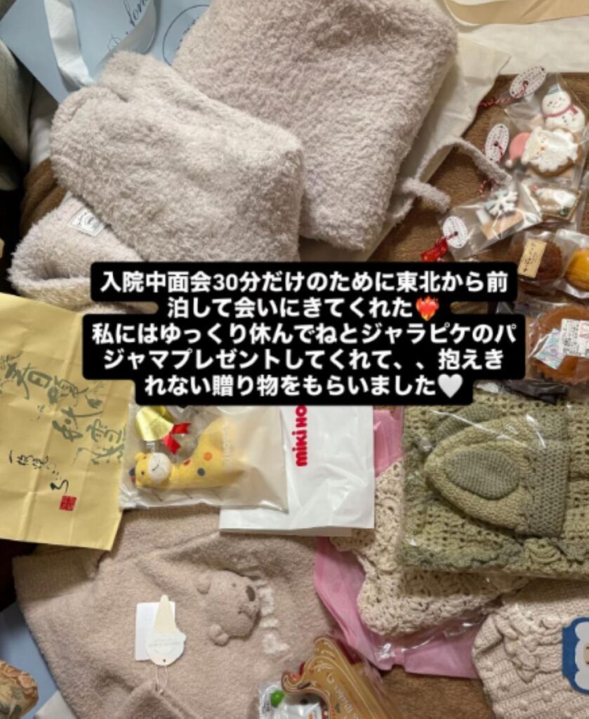 パジャマなどの贈り物（＠baby_12103さんより提供）