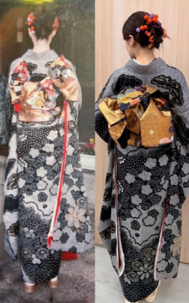 【実際の写真】振り袖を着た娘さんの姿