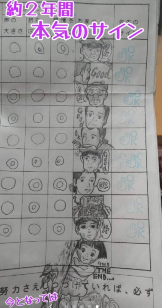 音読カードのサイン⑤（＠yukkejan003さんより提供）