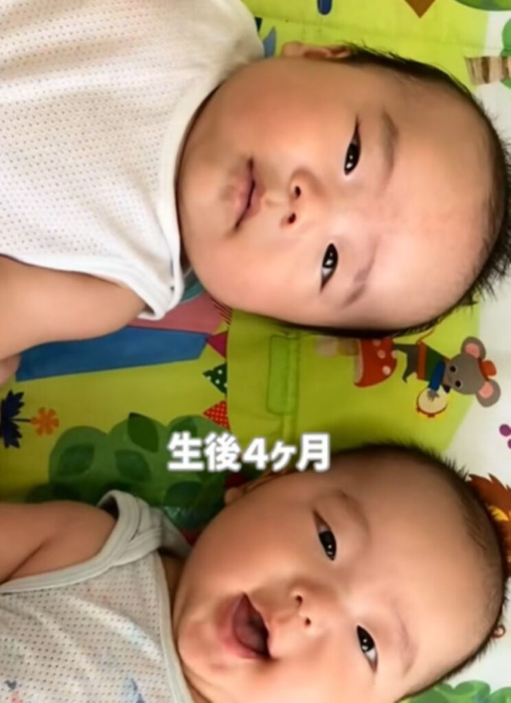 生後4ヶ月（＠twins_recipi_yuさんより提供）